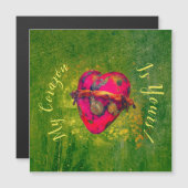 Valentines Mexique Vintage Coeur rouge avec carte  (Devant / Derrière)