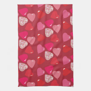 Valentines Mini-Ballons Coeur Serviettes Roses Rou