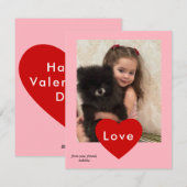 valentines modernes carte photo, valentines simple (Devant / Derrière)