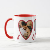 Valentines modernes RedHearts Photo Mug (Gauche)