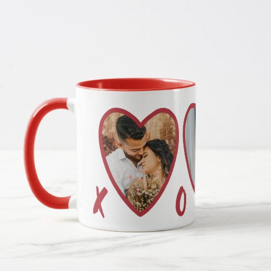 Valentines modernes RedHearts Photo Mug (Gauche)