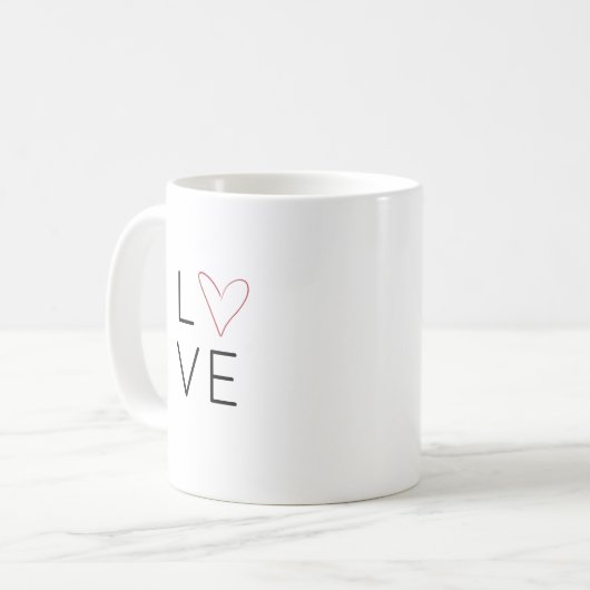 Valentines Mug : "AMOUR" (Devant gauche)