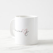 Valentines mug : "Juste une tasse d'amour" (Devant gauche)