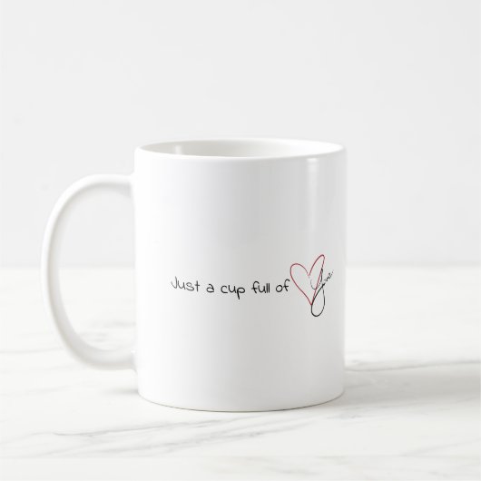 Valentines mug : "Juste une tasse d'amour" (Gauche)