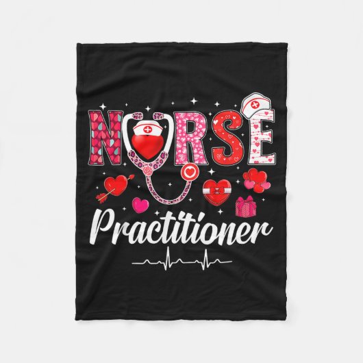 Valentines Nurse Practitioner Scrubs Nurse Life St Fleece Deken (Voorkant)