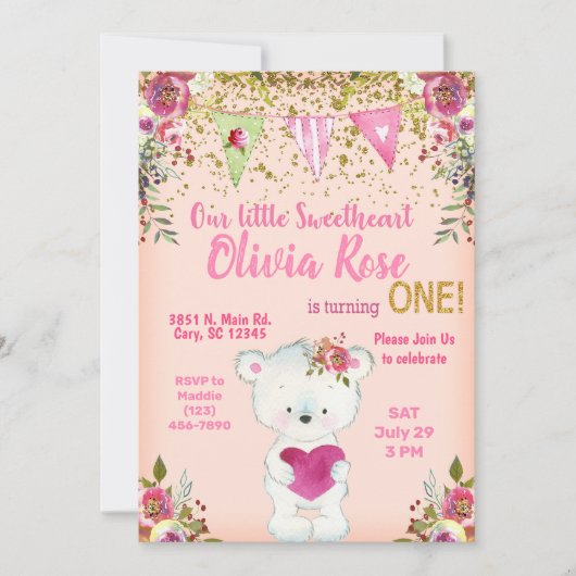 Valentines ours en peluche 1er invitation de premi (Devant)