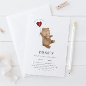 Valentines Ours Première Invitation d'anniversaire