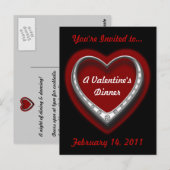 Valentines personnalisables dîner Invitation de ca (Devant / Derrière)