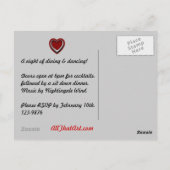 Valentines personnalisables dîner Invitation de ca (Dos)