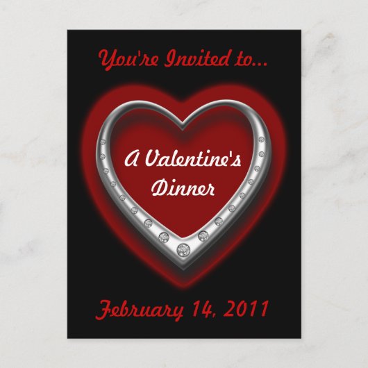 Valentines personnalisables dîner Invitation de ca (Devant)