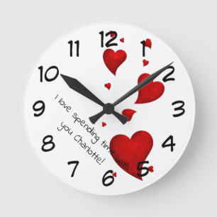 Valentines personnalisées Horloge avec coeur