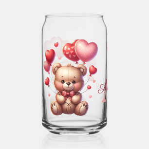 Valentines personnalisées Jour Ours tenant Ballons