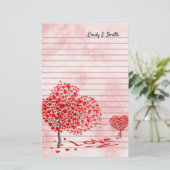 Valentines personnalisées Love Hearts Papeterie (Debout devant)