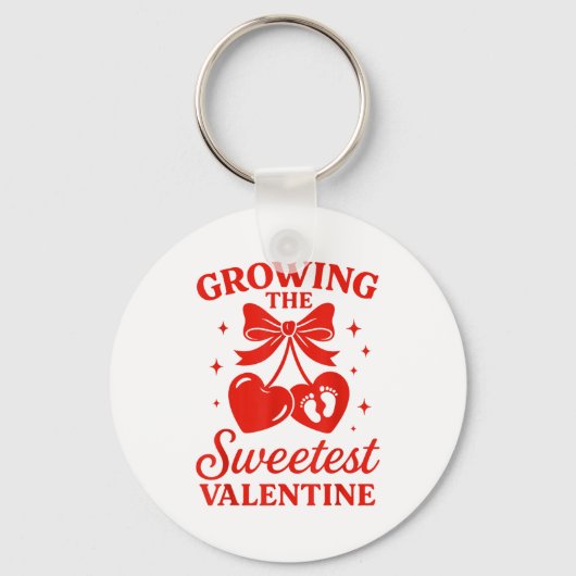 Valentines Pregnancy Announcement Growing Sweetest Sleutelhanger (Voorkant)