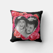 Valentine's Red Black Rose Coussin de photos du co (Recto)