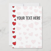 Valentines Red Heart Motif Faire-part (Devant)