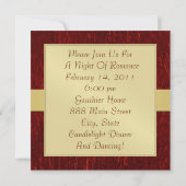 Valentines Red Metallic Gold Ribbon Invitation (Dos)