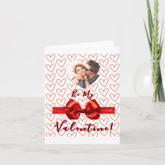 Valentines Red Nk Izable Photo  Kaart (Voorkant)