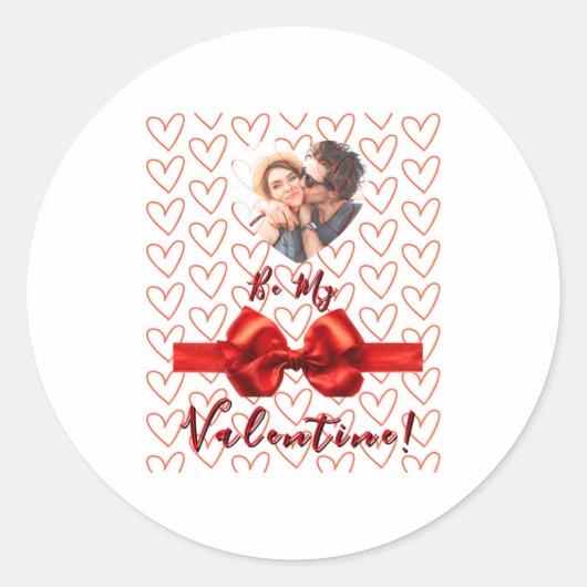 Valentines Red Nk Izable Photo  Ronde Sticker (Voorkant)