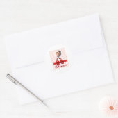Valentines Red Nk Izable Photo  Ronde Sticker (Envelop)