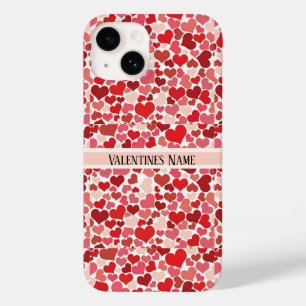 Valentines rose et rouge coeur de jour coque iphon