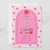 Valentines roses Dîner Invitation (Devant)