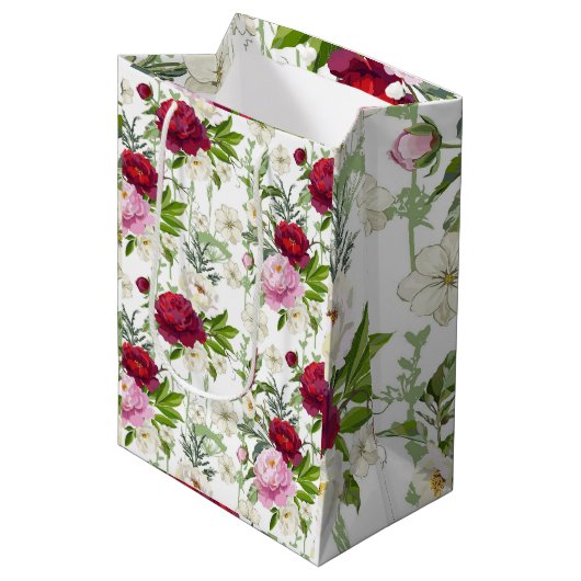 Valentine's Roses Medium Cadeauzakje (Voorkant Gekanteld)