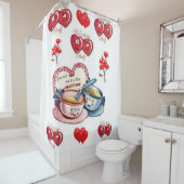 valentines rouge blanc vintage rideau (En situation)