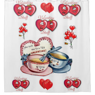 valentines rouge blanc vintage rideau