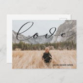 Valentines Script d'amour minimaliste Photo Carte  (Devant / Derrière)