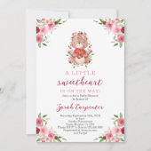 Valentines Teddy Bear Baby shower Invitation (Devant)
