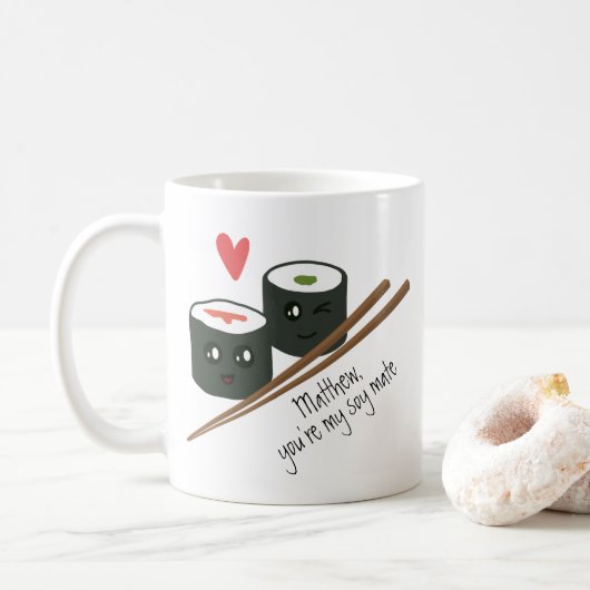 Valentines Tu es mon soy Mate Kawaii Coffee Mug (Avec donut)