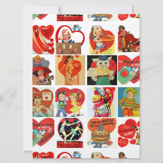 Valentines vintages cartes de jour invitations rét (Devant)