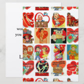 Valentines vintages cartes de jour invitations rét (Devant / Derrière)