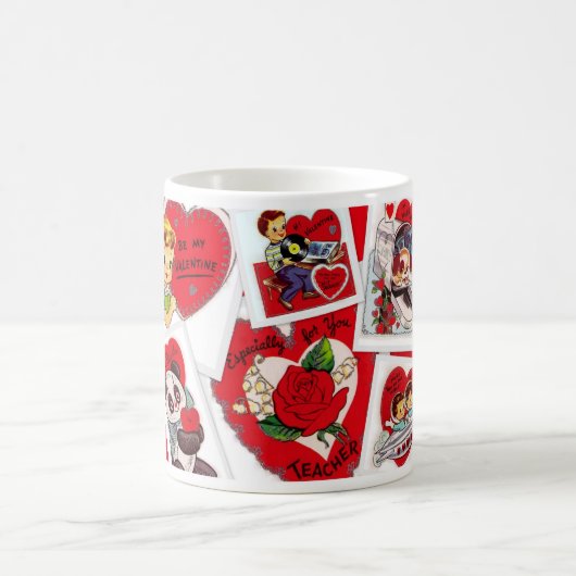 Valentines vintages Mug pour enseignant (Centre)