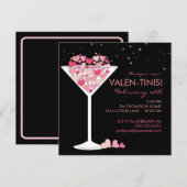 Valentini Martini Valentijnsdag Party Invitation Kaart (Voorkant / Achterkant)