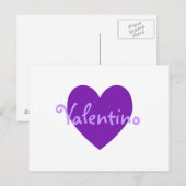 Valentino in het Paars Briefkaart (Voorkant / Achterkant)