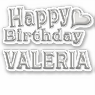 Valeria Happy Birthday Autocollant Autocollant
