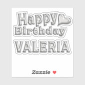 Valeria Happy Birthday Autocollants (Feuille)