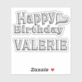 Valerie Happy Birthday Autocollants (Feuille)