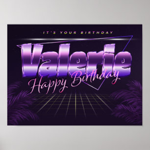Valerie Name Vorname retro Poster Geburtstag