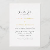 Valerie Traditionele bruiloft Save the Date Folie Uitnodiging (Voorkant)