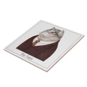 VALET CAT 6" Carré Carreaux de céramique + Texte (Côté)