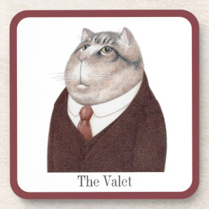 VALET CAT Dessous de verre en plastique dur + text