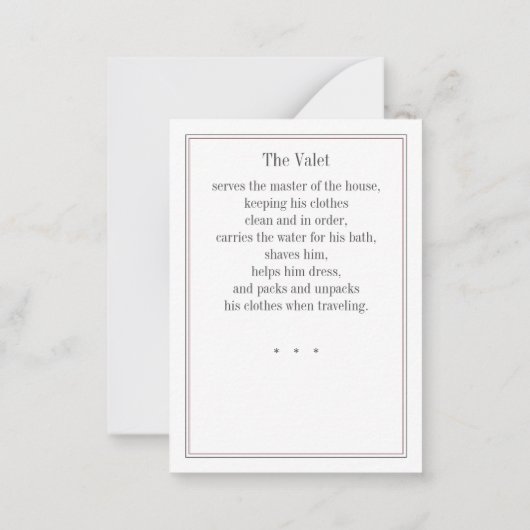 VALET CAT Trading Kaart Notitiekaartje (Achterkant)