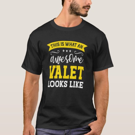 Valet Job Title Employee Funny Worker Profession V T-shirt (Voorkant)