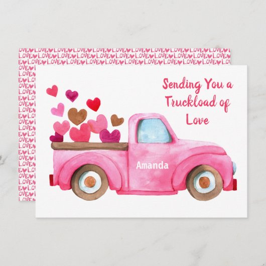 Valetine| Het verzenden van u houdt van Persoonlij Feestdagenkaart (Voorkant / Achterkant)