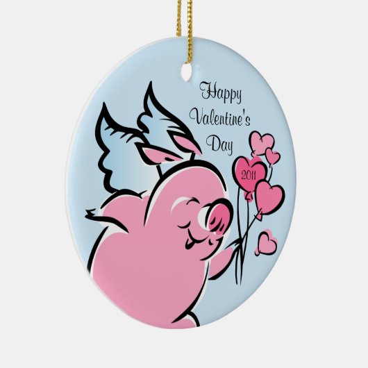 Valetine Pig - Aangepaste versiering Keramisch Ornament (Rechts)