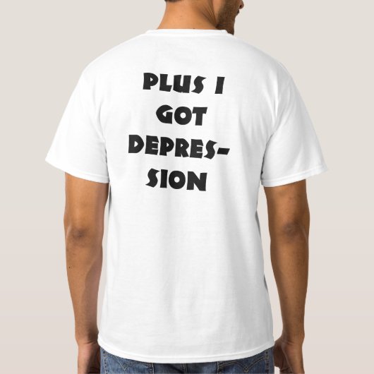 Valeur de texte noir de T-shirt à double face Ache (Dos)