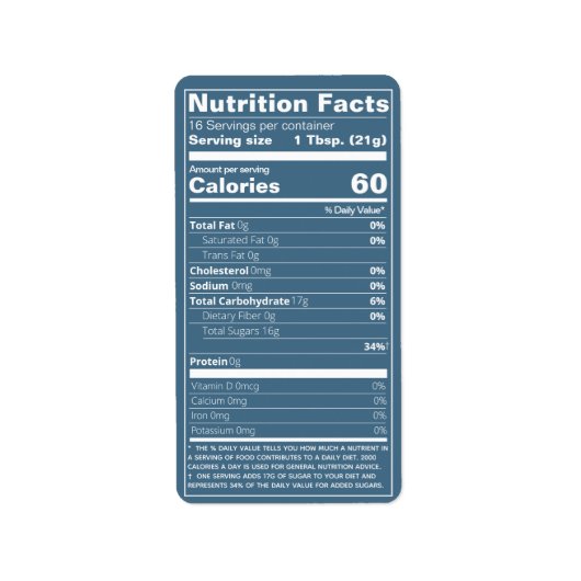 Valeur nutritive Turquoises Étiquettes alimentaire (Devant)